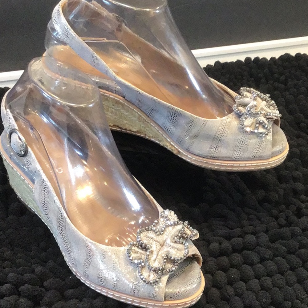 Michelle S womens Peep toe slingback sandals